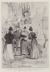 La visita reale a Trentham Hall, il Principe e la Principessa di Galles aprono il bazar vittoriano a Fenton