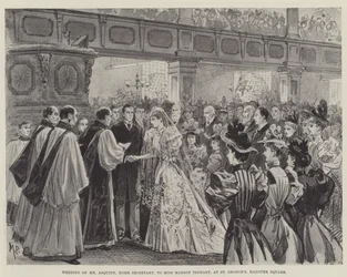 Matrimonio del signor Asquith, Segretario di Stato per gli Affari Interni, con la signorina Margot Tennant, a St George