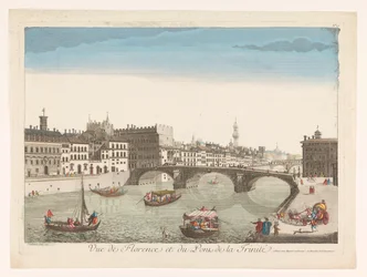 Veduta del Ponte Santa Trinita sul fiume Arno a Firenze