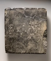 Tavoletta cuneiforme cassita con iscrizione dedicatoria(?) sumerica da Ekur, ca. XVI-XV secolo a.C. (marmo nero)