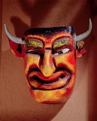 Maschera del diavolo usata in una Pastorela della regione di Guerrero in Messico