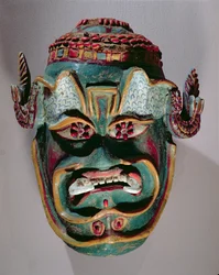 Maschera rituale di Santiago usata nella danza messicana dei Mori e dei Cristiani