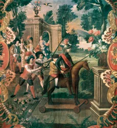 Scena tratta da "Don Chisciotte della Mancia" di Miguel de Cervantes Saavedra (1547-1616)