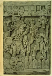 La pietra di Tizoc (litografia a colori)