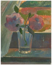 Natura morta, fiori in un bicchiere, 1890 circa (olio su tela)