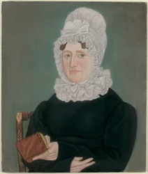 Ritratto di una donna con un cappello di pizzo