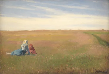 Due ragazze in un campo. Una giornata estiva