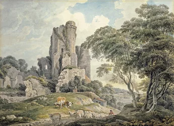 Vista di un castello in rovina