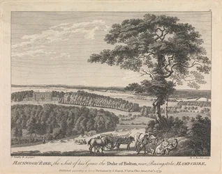 Hackwood Park, la residenza di sua grazia il duca di Bolton vicino a Basingstoke, Hampshire (pubblicato da G. Kearsly); pagina 19 (Volume Due)