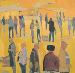 Giorno di mercato, 2017 (olio su lino)
