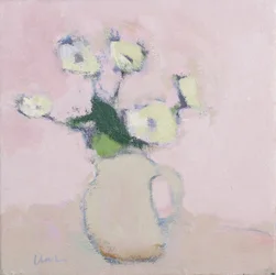 Anemoni bianchi, 2016 (olio su lino)
