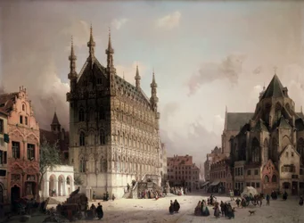 Municipio di Lovanio. Pittura di Michael Neher (1798-1876)