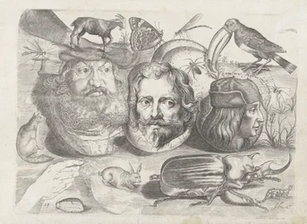 Foglio di esercitazione con esempi di disegni: ritratti, animali, insetti