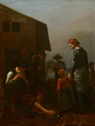 Famiglia di Contadini con Uomo che si Toglie le Pulci, 1656-60
