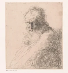 Busto di un vecchio con barba