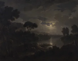 Paesaggio ideale italiano al tramonto