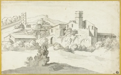 Paesaggio con antico castello