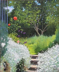 Olio su angolo di giardino, 2018 (olio su tela)