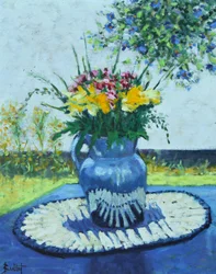 La Vase Bleu, 2003 (olio su tavola)