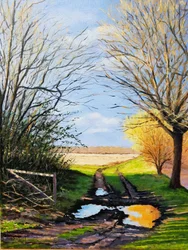 Pozza sul sentiero (olio su tela)