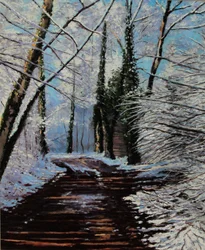 chemin de neige (pittura a olio)