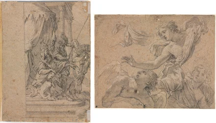 Studi di angeli (recto); Panthea davanti a Ciro? (verso)