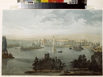 Veduta di Tsarskoe Selo. La colonna Chesme