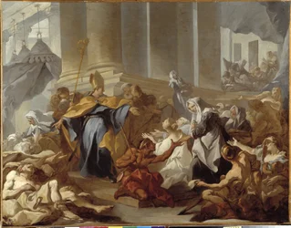 Le buone opere di San Tommaso (probabilmente San Tommaso di Villanova) (1487-1555), vescovo di Valencia