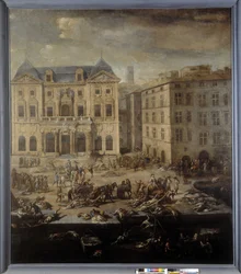 Vista del Municipio (di Marsiglia) durante la peste del 1720
