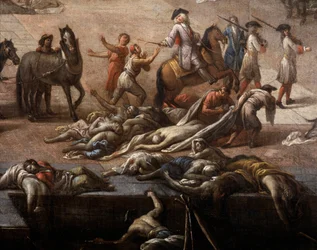 Veduta del Municipio (di Marsiglia) durante la peste del 1720
