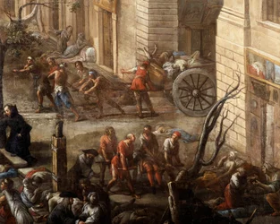 Vista del Municipio (di Marsiglia) durante la peste del 1720