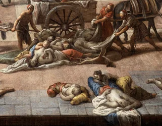 Vista del Municipio (di Marsiglia) durante la peste del 1720