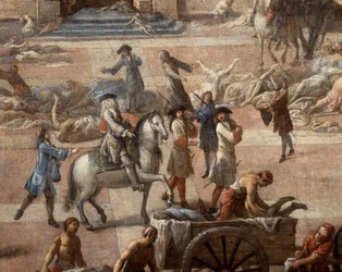 Vista del Municipio (di Marsiglia) durante la peste del 1720