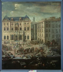 Veduta del Municipio di Marsiglia durante la Peste del 1720