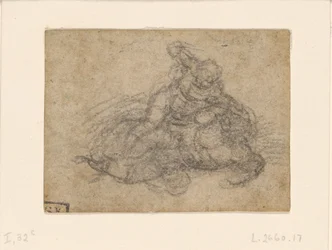 Michelangelo - Davide e Golia. Studi architettonici a righe, ca. 1550-1556, I, 32c