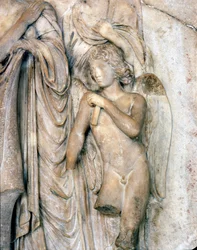 Angelo, marmo veneziano, inizio del XVI secolo. Cerimonia funebre, dettaglio, Museo del Louvre.