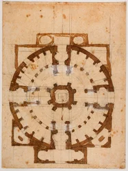 Piano del pavimento per San Giovanni dei Fiorentini