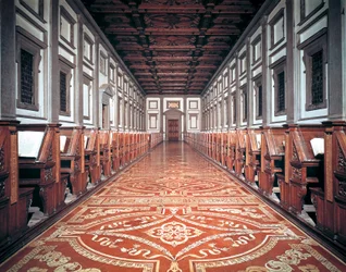 Sala della Biblioteca Laurenziana, architetto Michelangelo, Firenze, Italia