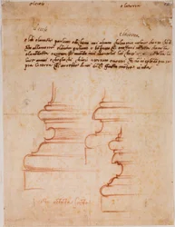 Basi di pilastri per la Sagrestia Nuova, iscrizioni manoscritte