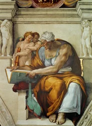Profeti e Sibille: Sibilla Cumana soffitto della Cappella Sistina in Vaticano, 1508-1512