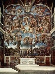 Cappella Sistina con il retablo del Giudizio Universale (affresco)