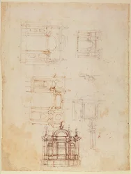 Studi per composizione architettonica in forma di arco trionfale, c.1516