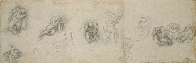Studi di un apostolo dormiente e altre figure, XVI secolo