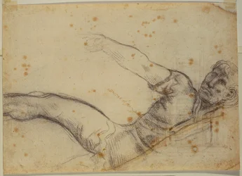 Studio di figura non autografa e iscrizione