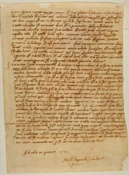 Tabernacolo con nicchia, lettera di Michelangelo a Piero Gondi