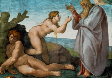 La creazione di Eva, soffitto della Cappella Sistina in Vaticano, 1508-1512