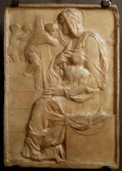 Vergine sulle scale (Madonna della Scala) Basso rilievo in marmo di Michelangelo Buonarroti