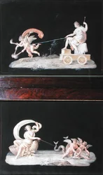 Eternità e Galatea, due di una serie di sei scene allegoriche