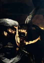 Figure di angeli, dettaglio da Nostra Signora della Misericordia o Sette opere di misericordia, c. 1606-07