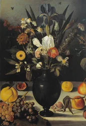 Natura morta con fiori e frutta (dettaglio)